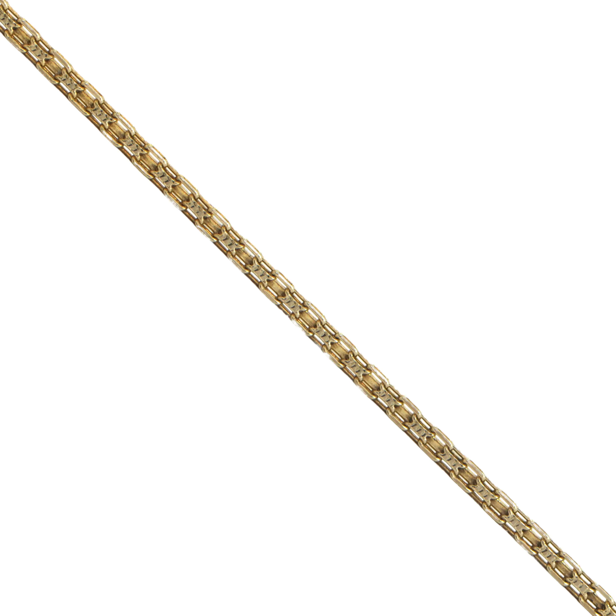 Vintage Italian 14K Gold Rectangular Box Link Necklace