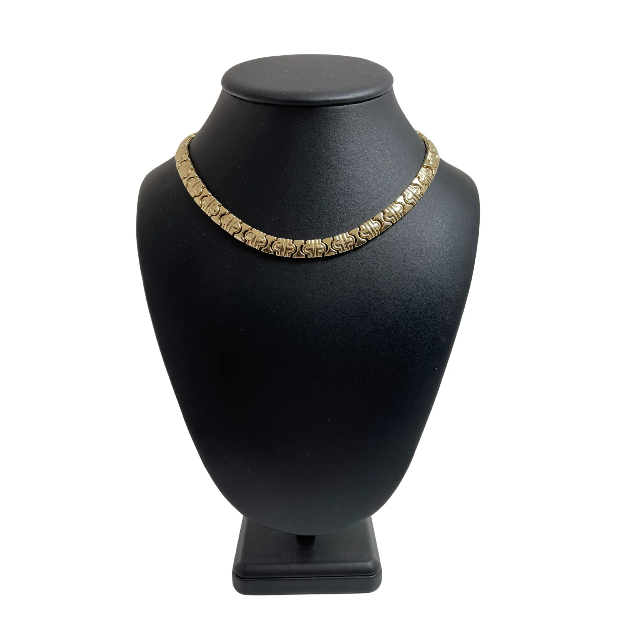 Vintage Italian 14K Yellow Gold Fancy Link Choker Necklace