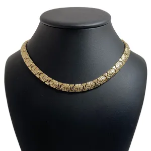 Vintage Italian 14K Yellow Gold Fancy Link Choker Necklace