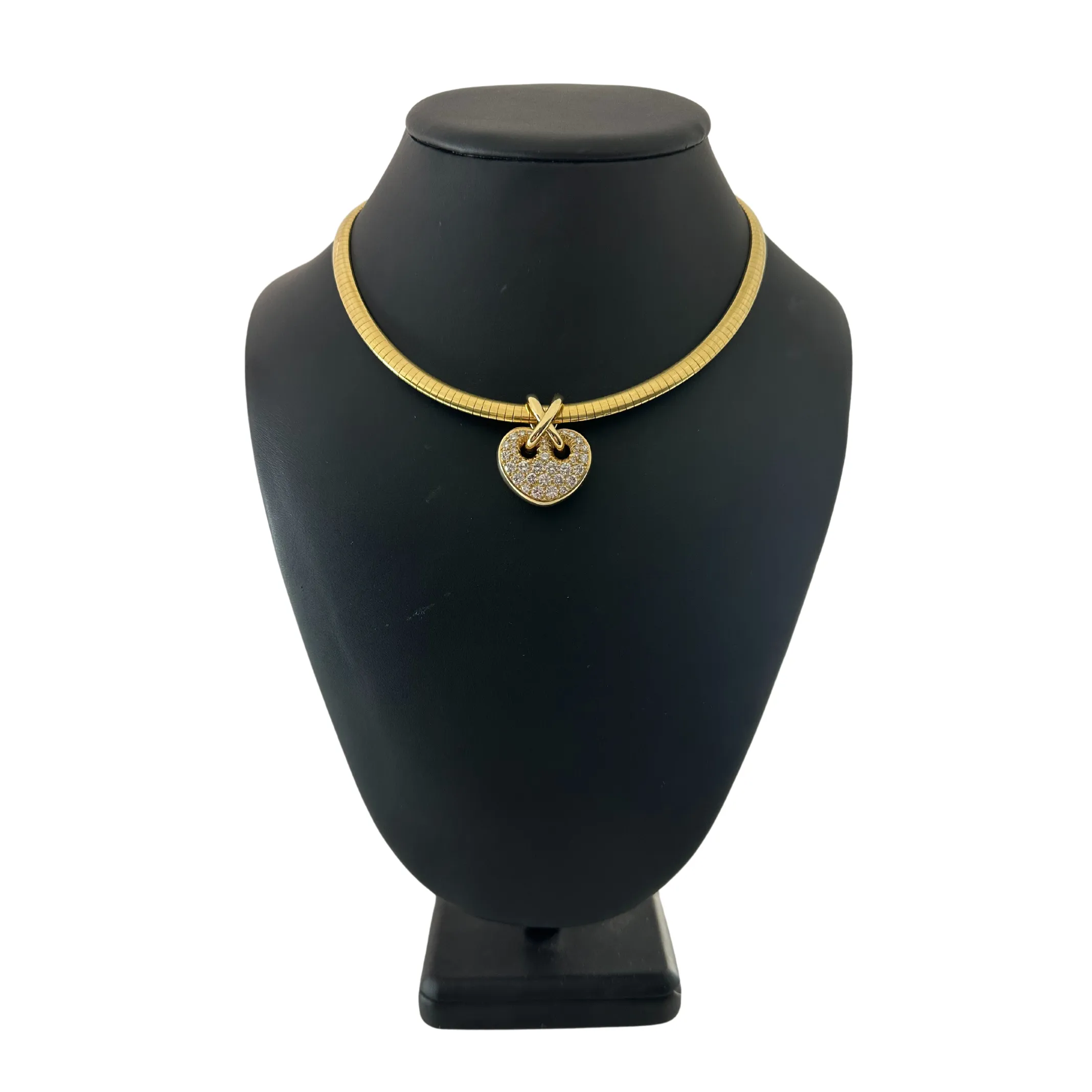 Vintage Italian 18k Gold Omega Link Collar Necklace