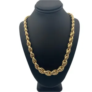 VINTAGE ITALIAN 18K YELLOW GOLD GRADUATED FANCY LINK