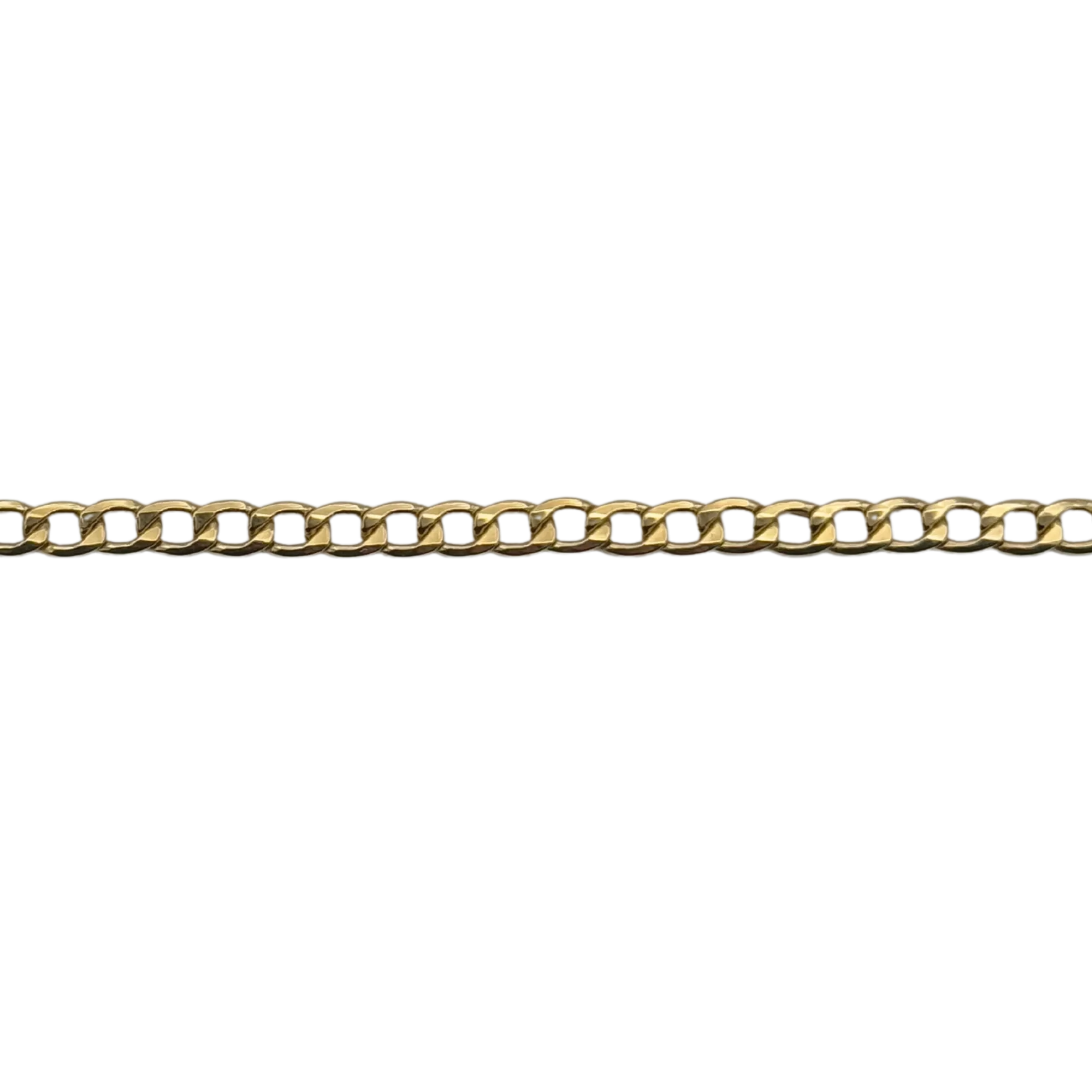 Vintage Italian 18k Yellow Gold Hollow Curb Chain