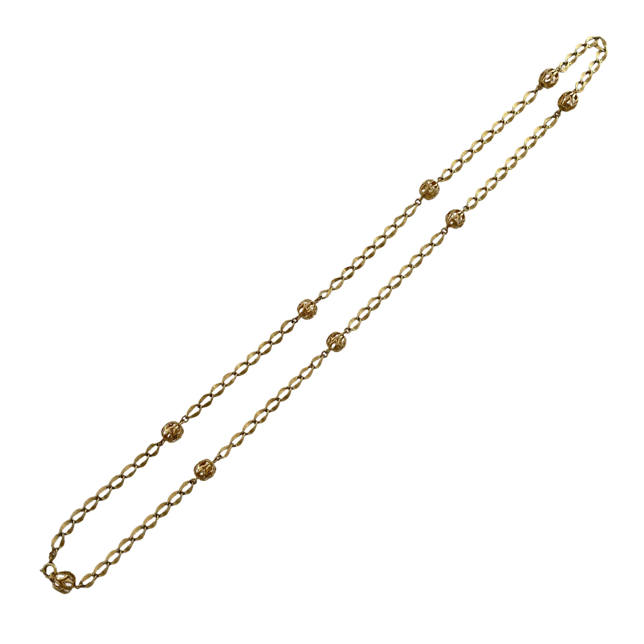 Vintage Italian 36 3/4"Yellow Gold Fancy Link Necklace