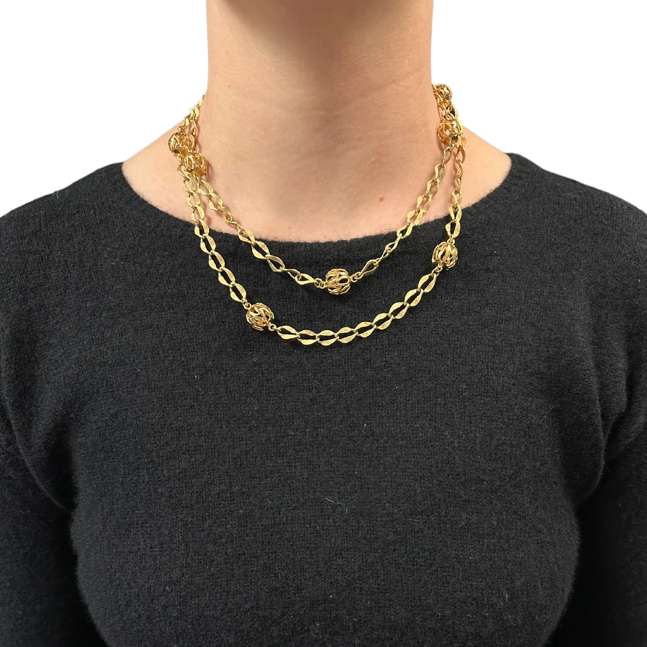 Vintage Italian 36 3/4"Yellow Gold Fancy Link Necklace