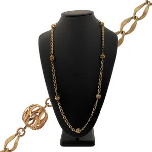 Vintage Italian 36 3/4"Yellow Gold Fancy Link Necklace