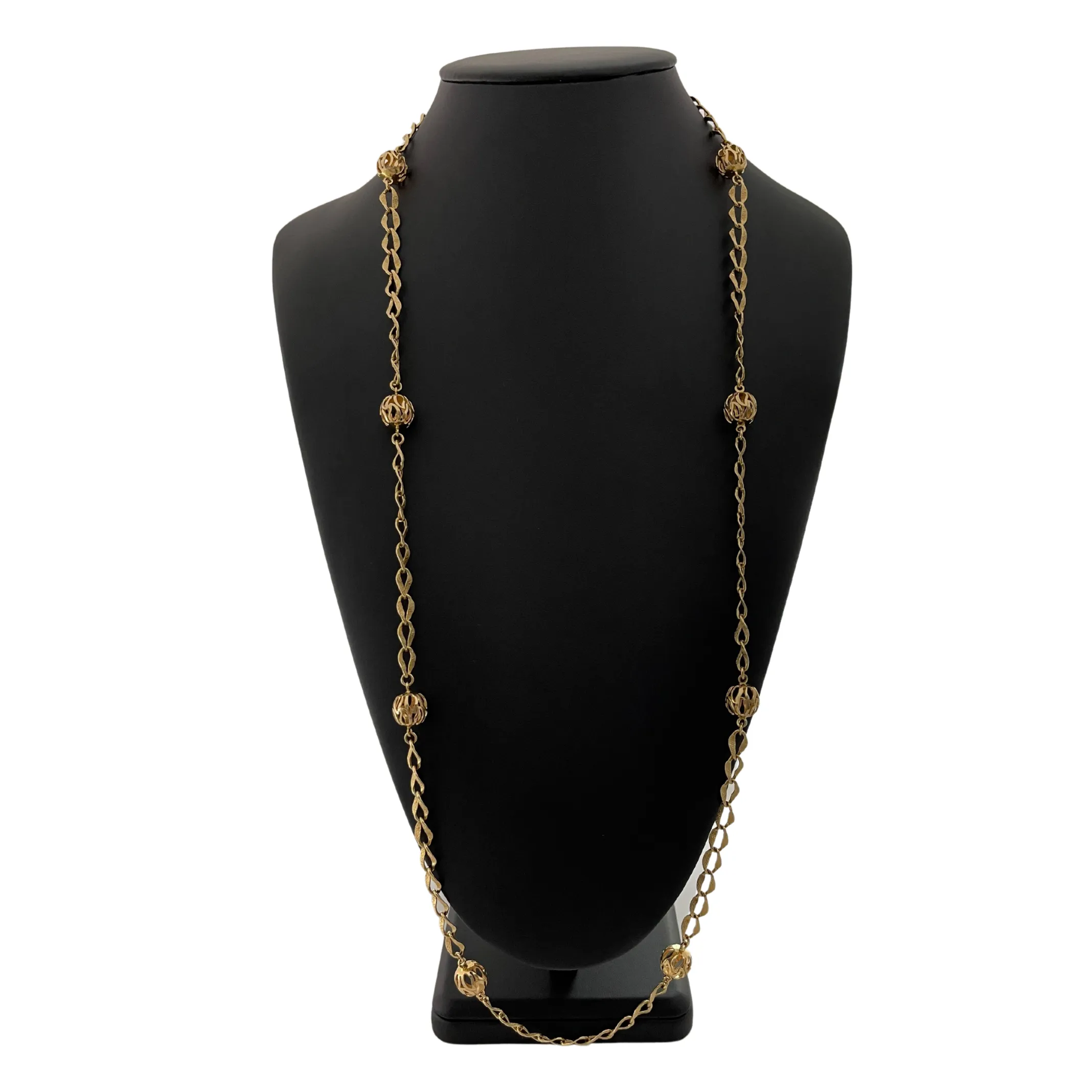 Vintage Italian 36 3/4"Yellow Gold Fancy Link Necklace