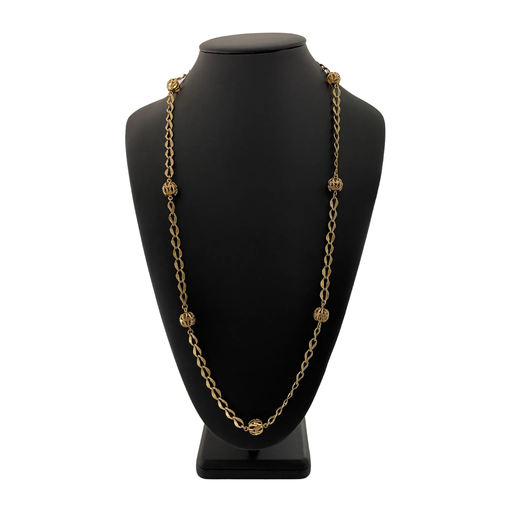 Vintage Italian 36 3/4"Yellow Gold Fancy Link Necklace