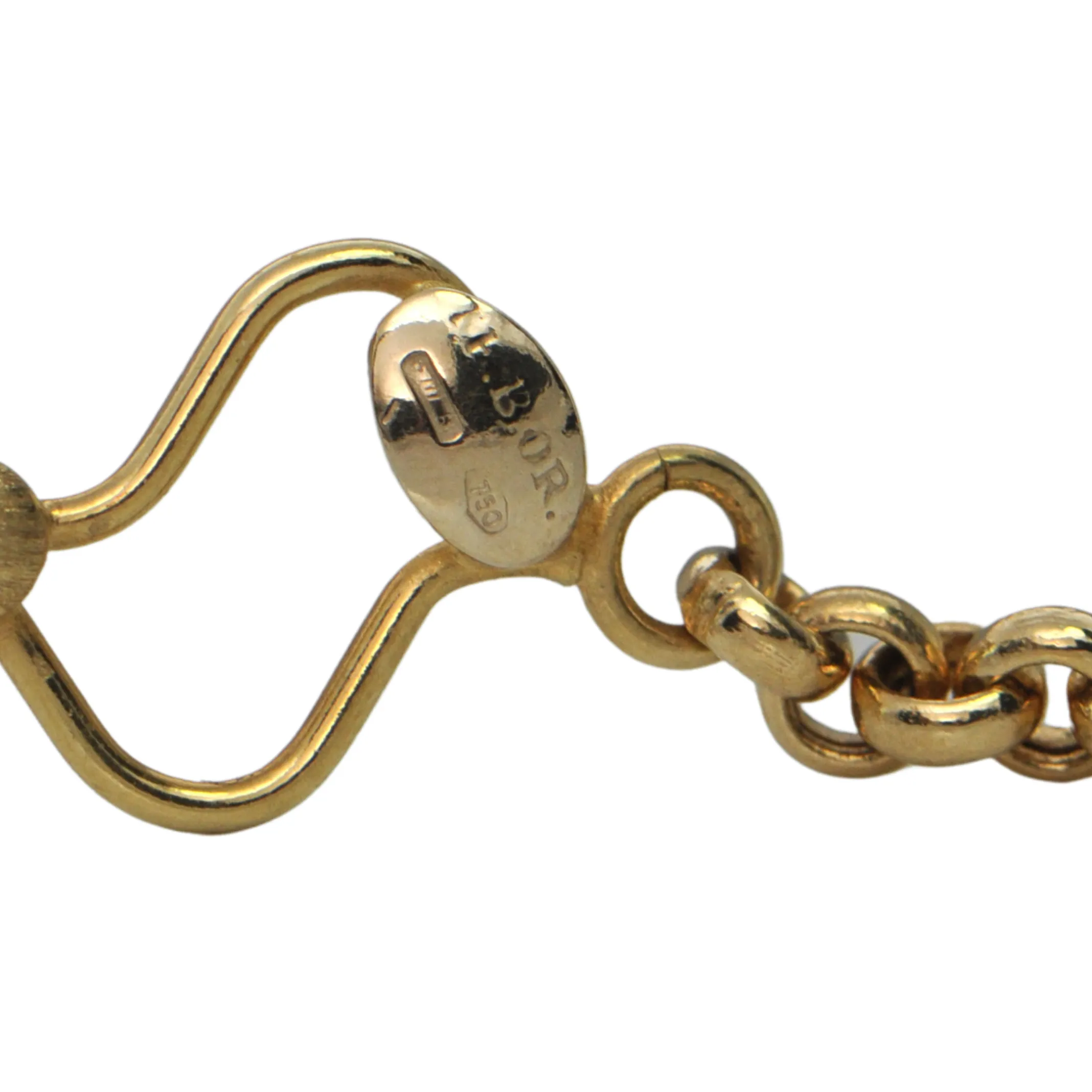 Vintage Italian Solid 18K Gold Zig-Zag Choker Necklace