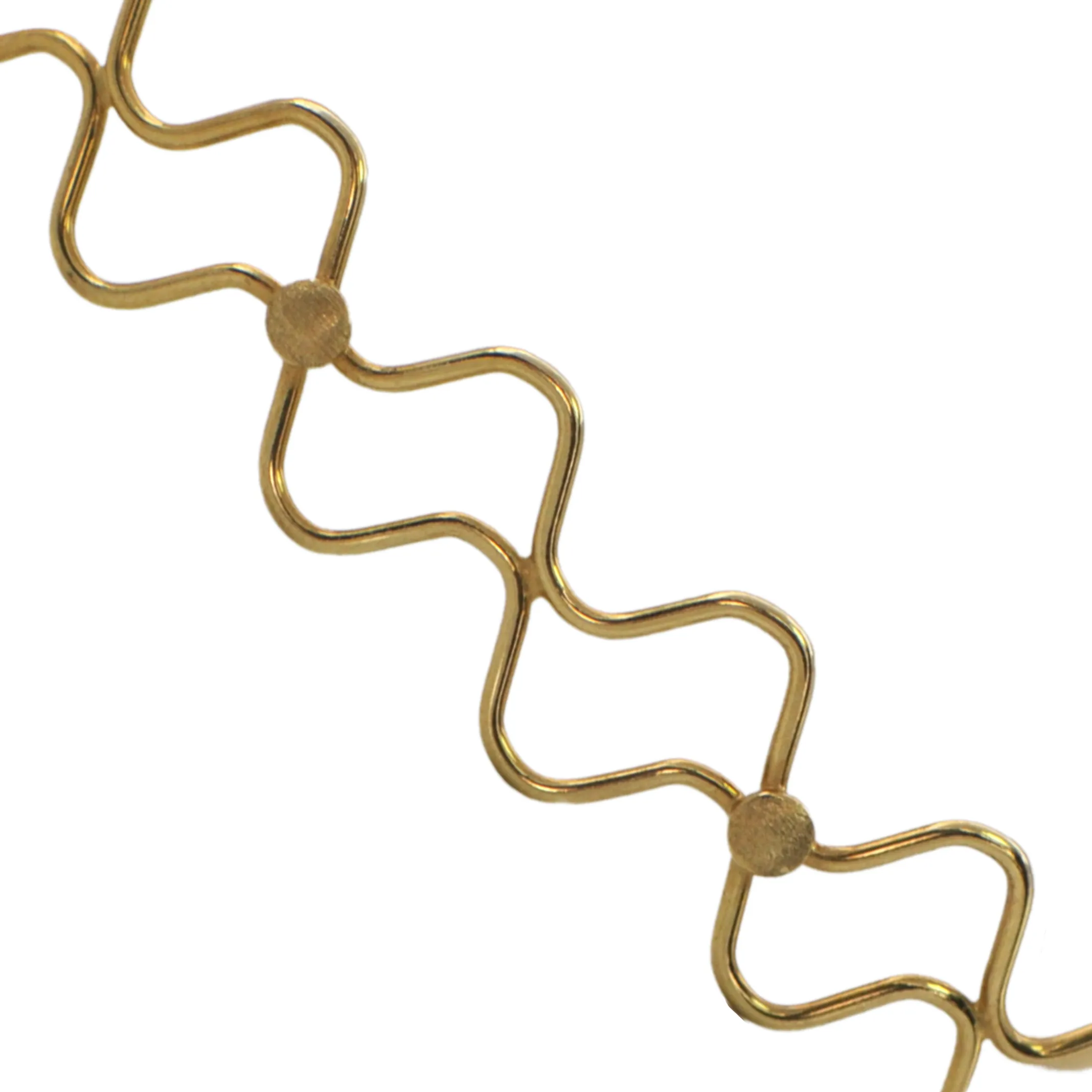 Vintage Italian Solid 18K Gold Zig-Zag Choker Necklace