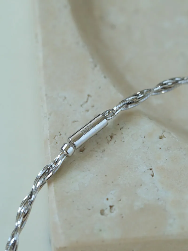 Vintage Twisted Choker Necklace with CZ Barrel Bead ??18K Gold Vermeil