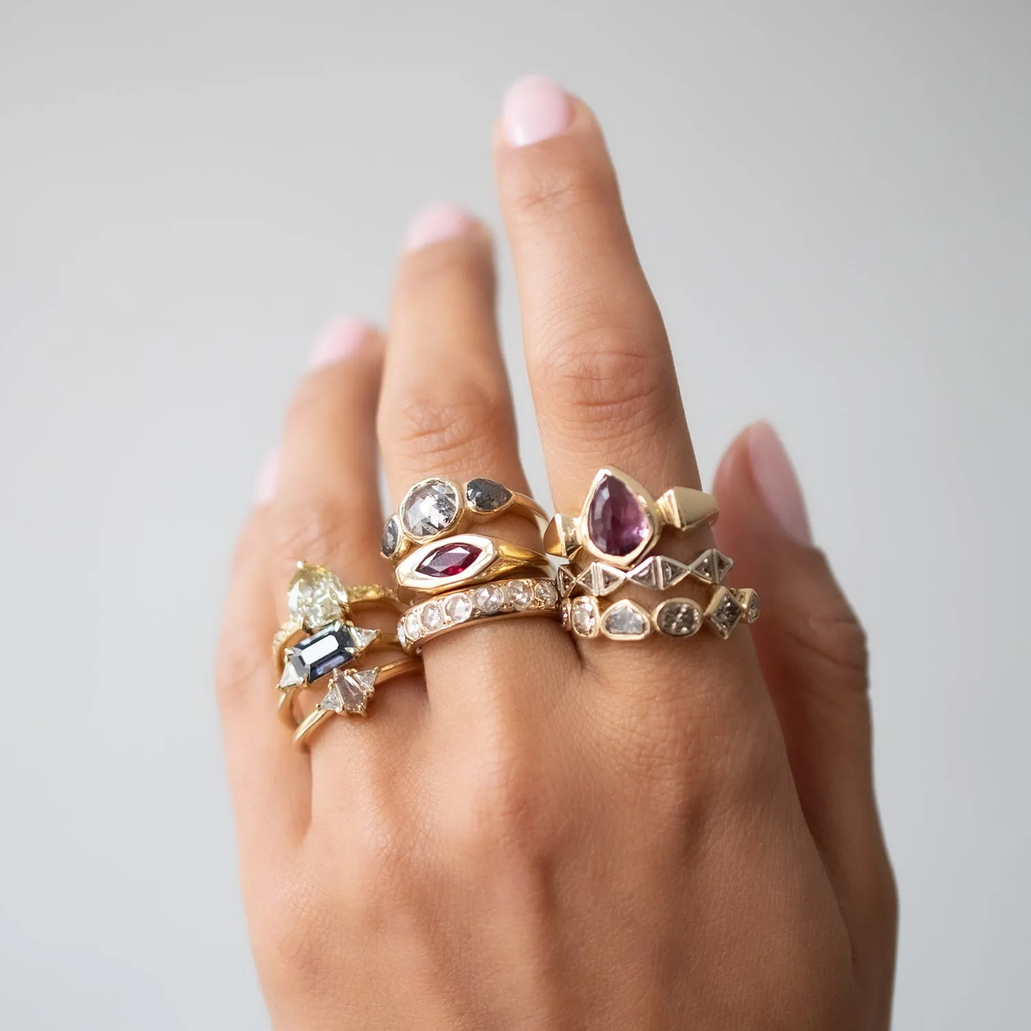 Violet Sapphire Lighthouse Ring