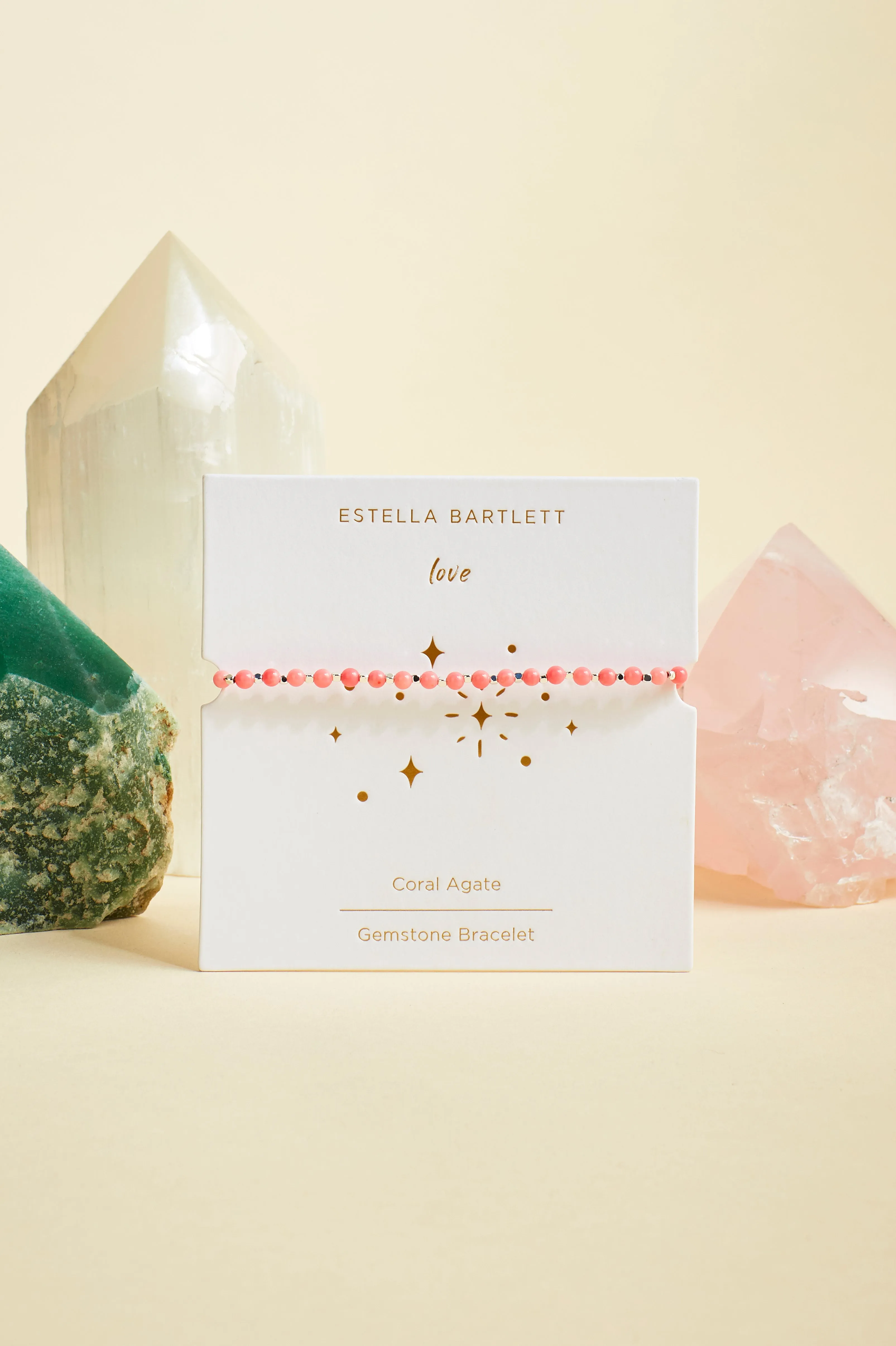 Wellness Coral Agate Gemstone Amelia Bracelet