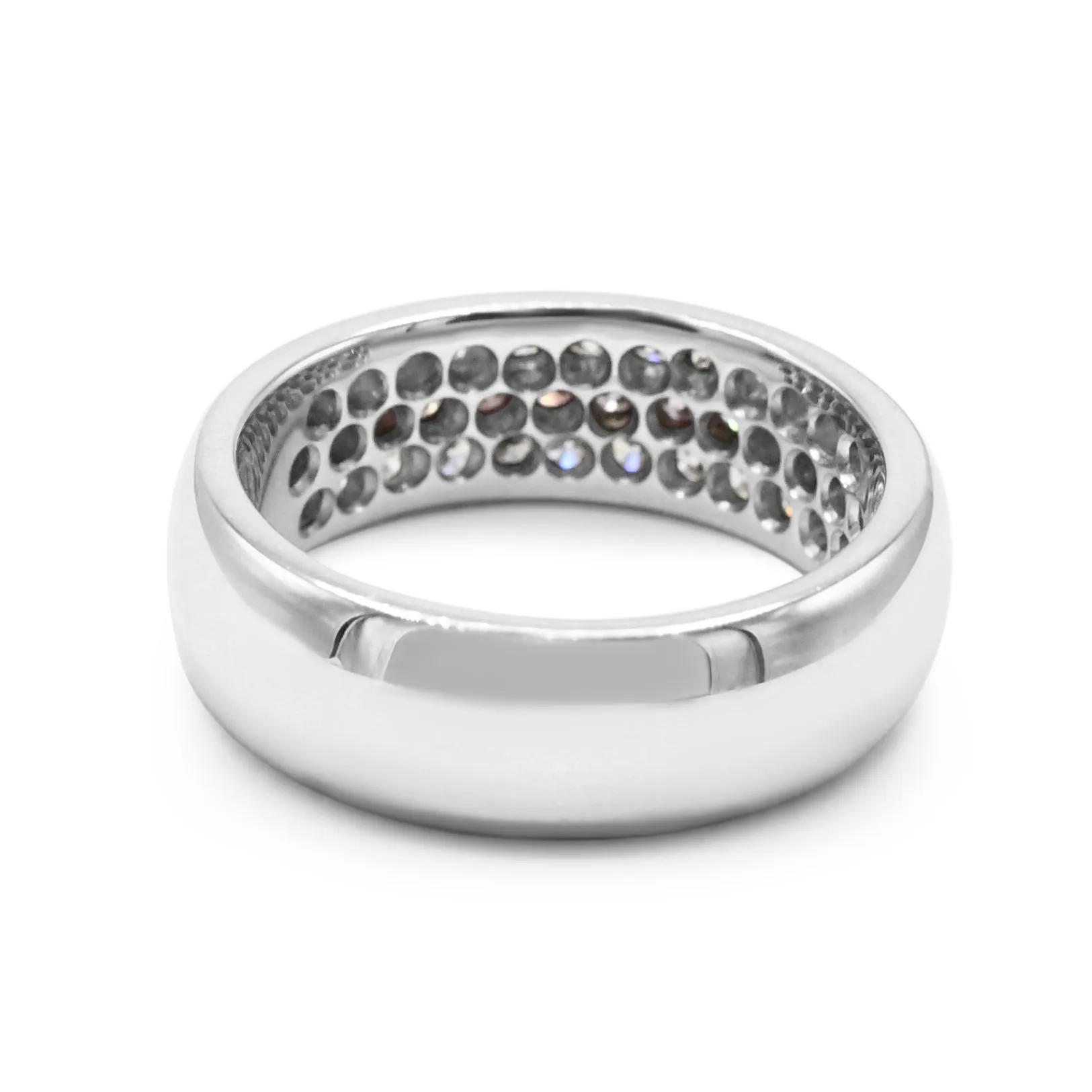 White & Pink Brilliant Cut Diamond Band Ring - Platinum