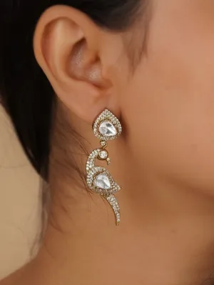 White Color Gold Plated Moissanite Earrings - MO-EAR32