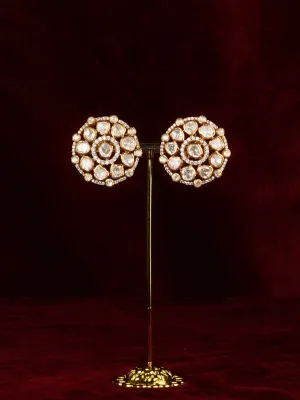 White Color Gold Plated Moissanite Earrings - MO-EAR48