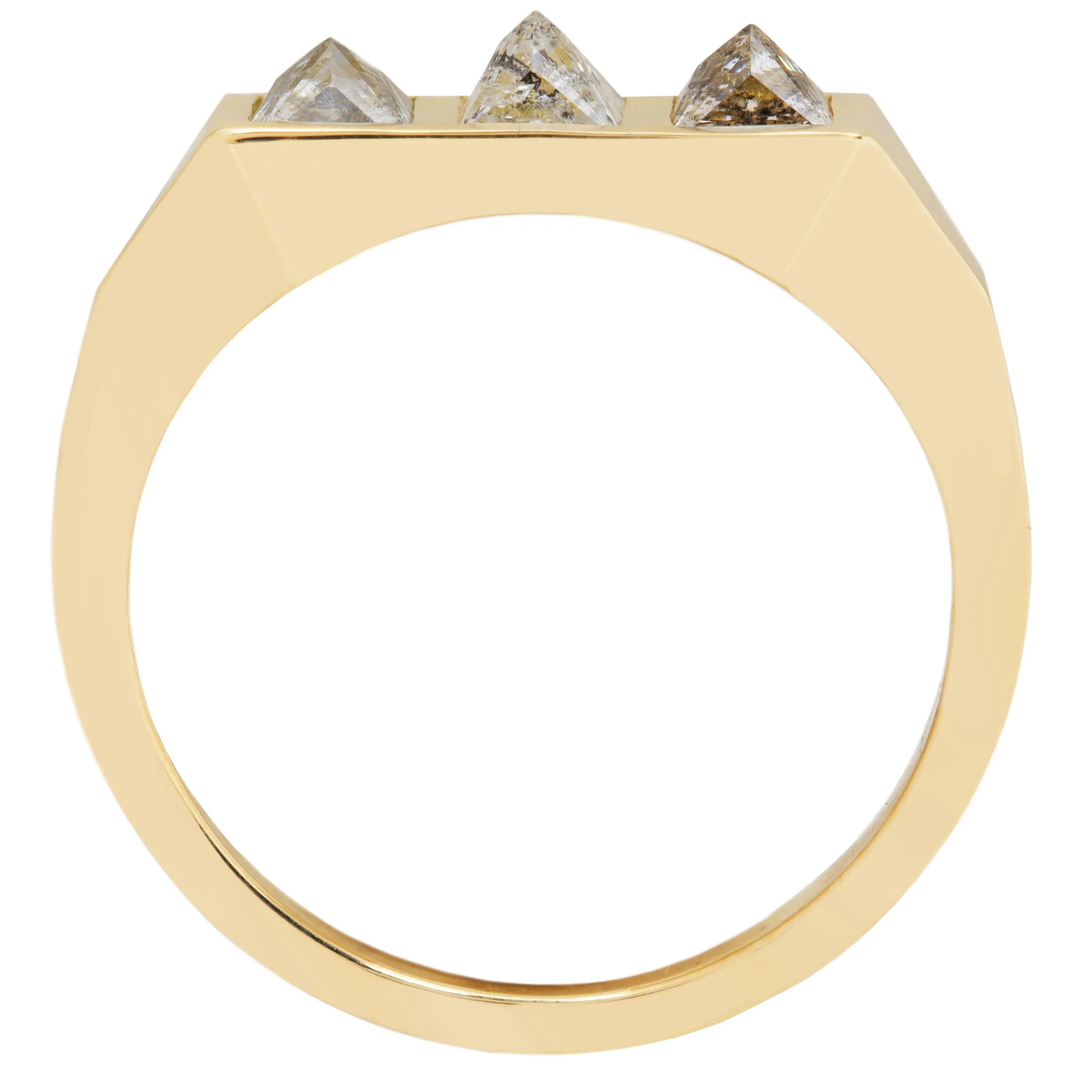 White Pyramid Guardian Bar Ring