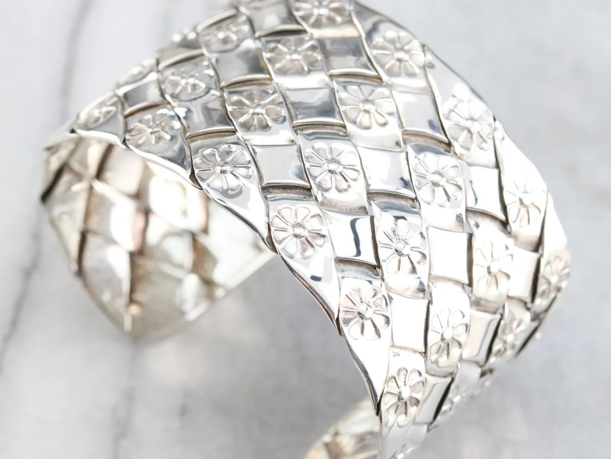 Wide Sterling Silver Cuff Bracelet