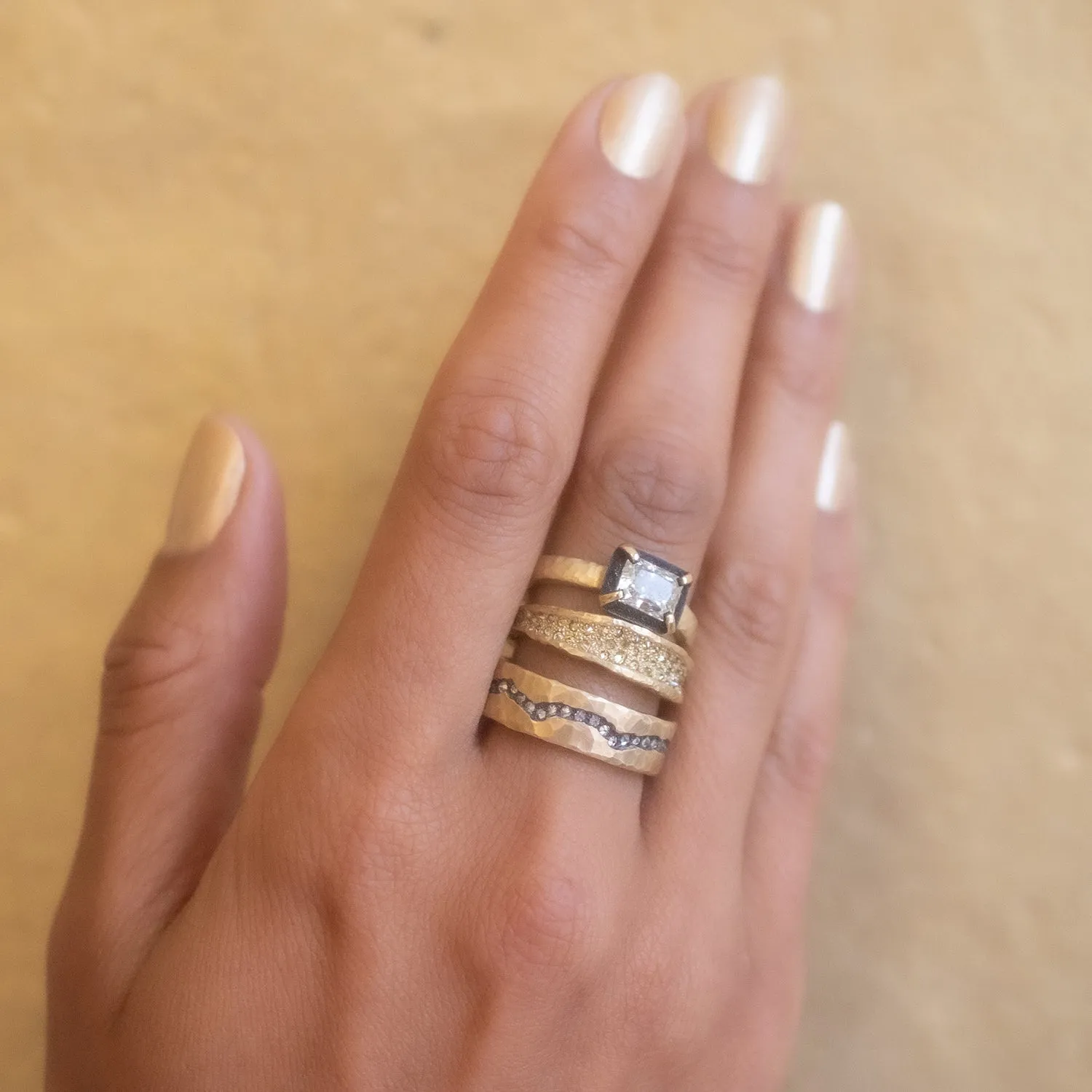 Yellow Diamond Concave Ring