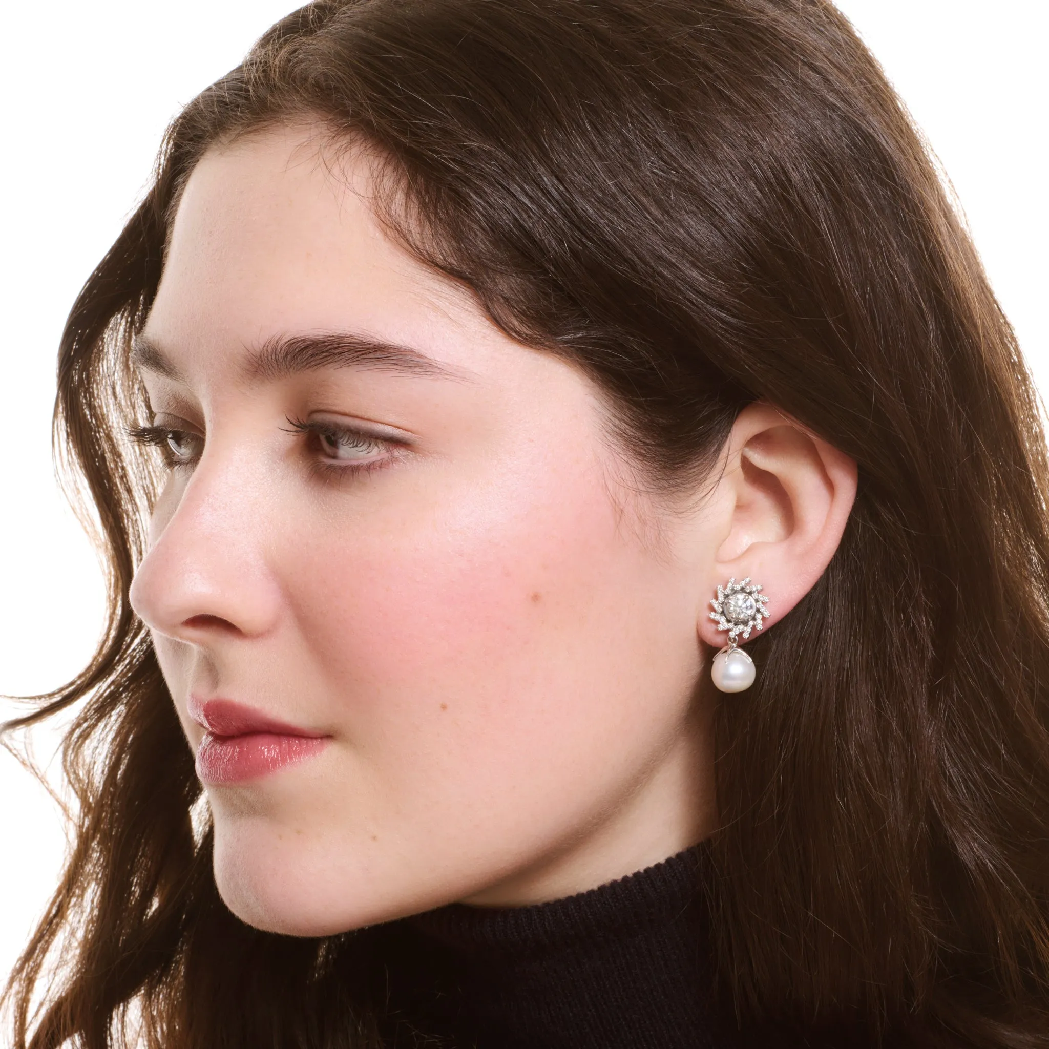 Zellije Earring Halos White Gold - Diamond
